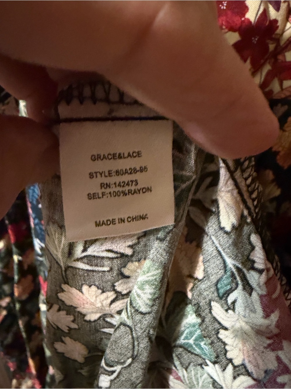 Grace & Lace Floral Sundress Maxi Dress Blue Black Bishop Sleeve - Picture 8 of 9